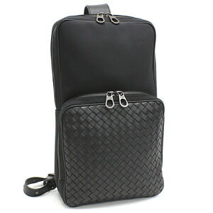 Bottega Veneta Body Belt Crossbody Bag Sling Black Intrecciato Leather